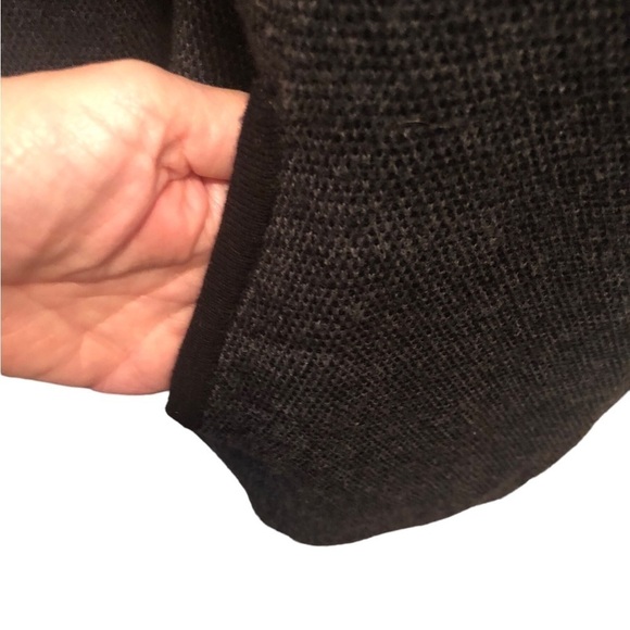Talbots Merino Wool Open Concept Long Cardigan Sz. S Herringbone Black Gray - Picture 4 of 6